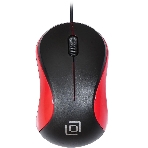 Мышь проводная Oklick 115S черный/красный, 1200 dpi, USB, кнопки - 3, фото 1