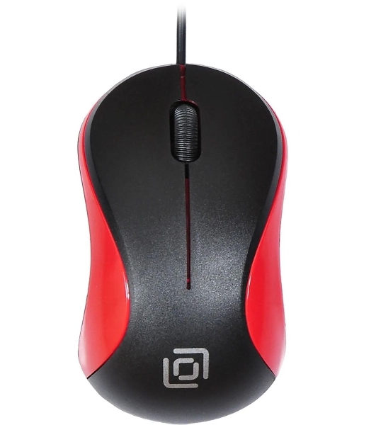 Мышь проводная Oklick 115S черный/красный, 1200 dpi, USB, кнопки - 3