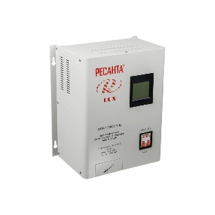 Стабилизаторы напряжения Ресанта АСН-12000/Н1-Ц 63/6/22 Стабилизатор Lux 220В±8%, Габ. 305х190х360, Вес 19,5кг