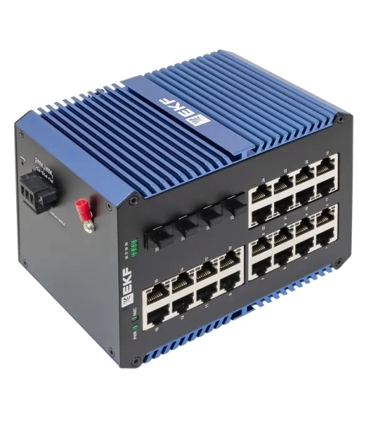 Коммутатор EKF TSX-U-4GX/SFP-24GTP, 24×1 Гбит/с PoE + 4×1 Гбит/с SFP, неуправляемый