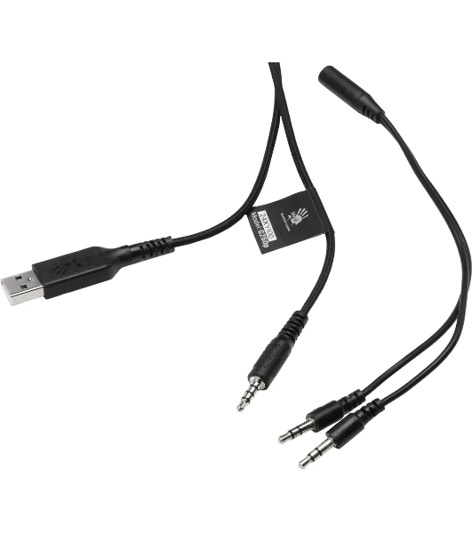 Гарнитура Bloody G260P белый-чёрный, проводная, USB, подсветка
