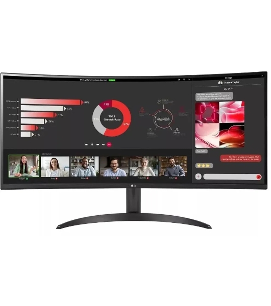 Монитор 34' LG UltraWide 34WR50QK-B VA 3440x1440, 100 Гц, 5 мс, 21:9, 300 кд/м², 2xHDMI, 1xDP, черный