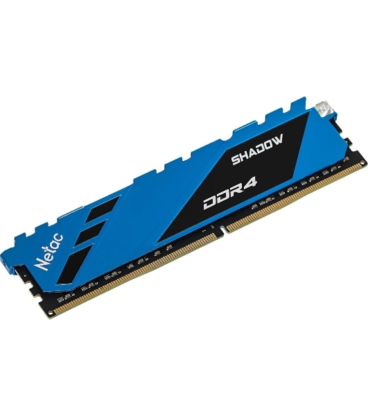 Оперативная память NETAC Shadow, DDR4, 16GB (1x16GB), 3200MHz, CL16, DIMM, с радиаторами, синий