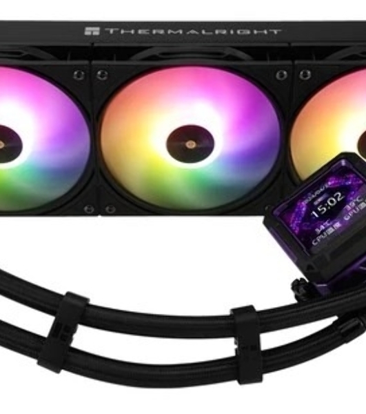 Водяное охлаждение для процессора Thermalright Frozen Warframe Pro 360 черный ARGb (360мм, черный, ARGb/Fans: 3x120мм, 70.84CFM, 29.8dBA, 2000RPM/Pump height 60мм, 23dBA, 3000RPM, Rad thickness 27mm/S: 1200, 1700, 1851, 2011, 2066, 115X, AM4, AM5)