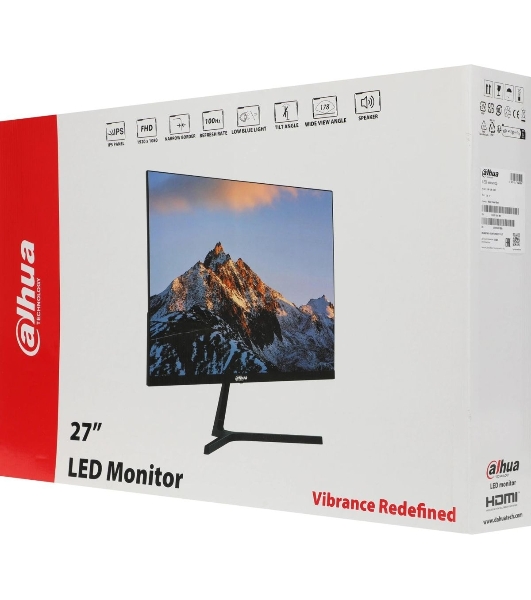 Монитор 27' Dahua DHI-LM27-B201S IPS 1920x1080, 100 Гц, 4 мс, 16:9, 250 кд/м2, 1xHDMI, 1xVGA, черный