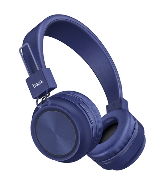 Беспроводные/проводные наушники Hoco W25 синий, полноразмерные, Bluetooth + проводной, до 12 ч.