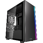 Компьютерный корпус без блока питания PCCOOLER LM300 ARGb BK, Flat Mid Tower, черный, TG, 0.45 SPCC, 1x120мм mATX, mITX 170/330/150мм 2x2.5', 2x3.5', 5xPCI 1xUSB-A 3.0, 2xUSB-A 2.0 375x205x427мм, фото 1
