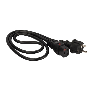 Шнур питания Lanmaster LAN-PP19L/SH-5.0-BK C19-Schuko проводник.:3x1.5мм2 5м 220В 16А черный