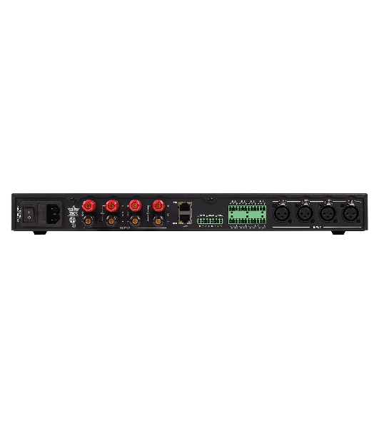 Усилитель Intrend ITAMP-4x500-TD четырехканальный, 4x500W/4Ом, 4x300W/8Ом, мостовой режим: 2x1000W/8Ом, 2x1000W/100V, 2x600W/70V, поддержка Dante, встроенный DSP