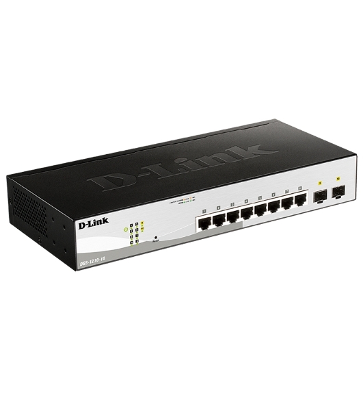 Коммутатор D-Link DGS-1210-10/F1A, 8×1 Гбит/с + 2×1 Гбит/с SFP, настраиваемый