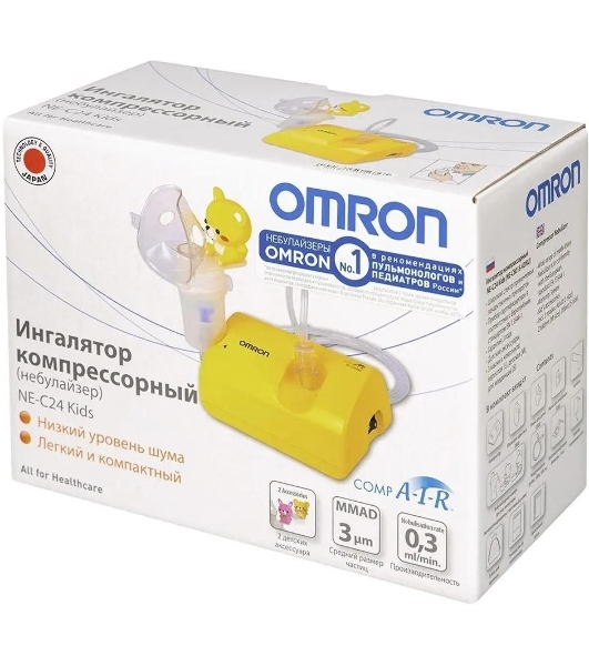 Ингалятор OMRON NE-C24 Kids компрессорный, детский, желтый