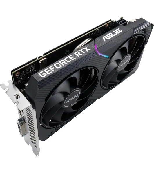 Видеокарта Asus NVIDIA GeForce RTX 3050 8192Mb DUAL-RTX 3050-O8G-V2 PCI-E 4.0 128 GDDR6 1822/14000 DVIx1 HDMIx1 DPx1 Ret