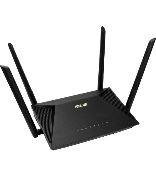 Роутер ASUS RT-AX53U 802.11b/g/n/ac/ax, до 574 + 1201 Mbps, 2,4 + 5 гГц, 4 антенны, USB
