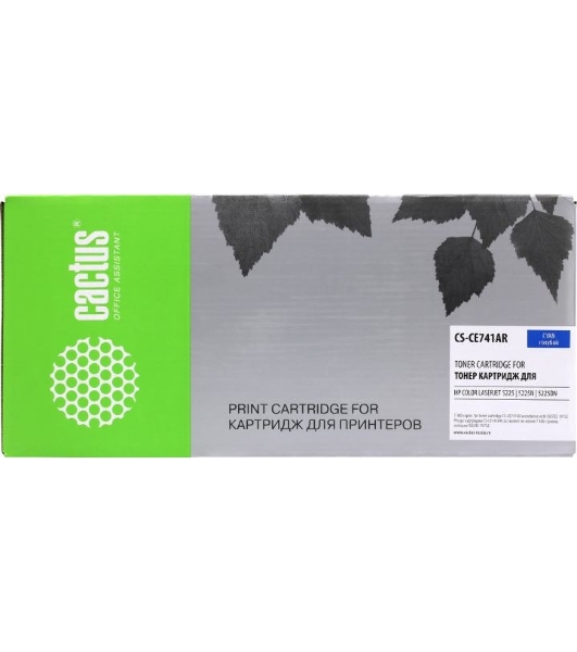 Картридж лазерный Cactus CS-CE741A голубой (7300 стр.) для HP CLJ CP5220/CP5221/CP5223/CP5225/CP5227/CP5229