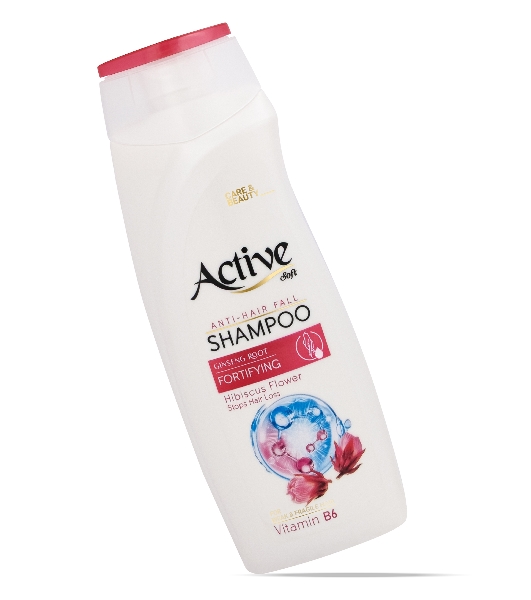 Шампунь Active укрепляющий, защита от выпадения волос CARE & BEAUTY. С корнем женьшеня, цветком гибискуса и витамином B6, 350 мл (512102056)