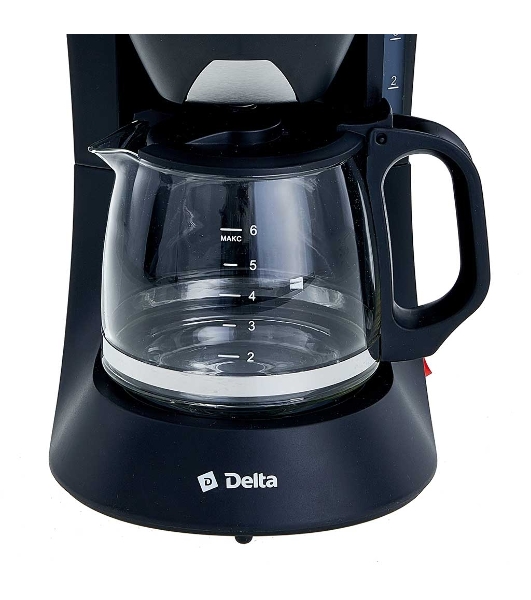 Кофеварка капельная Delta DL-8153 черный, исп. кофе - молотый, 0,6 л, 600 Вт