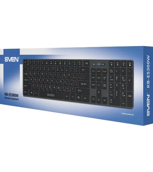 Клавиатура SVEN KB-E5300W беспроводная, радиоканал, чёрный
