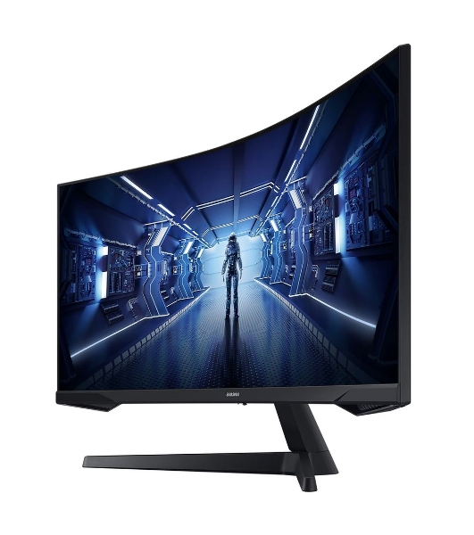 Монитор 34' Samsung Odyssey G5 C34G55TWWI VA 3440x1440, 165 Гц, 1 мс, 21:9, 250 кд/м2, 1xHDMI, 1xDP, изогнутый, черный