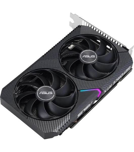 Видеокарта Asus NVIDIA GeForce RTX 3050 8192Mb DUAL-RTX 3050-O8G-V2 PCI-E 4.0 128 GDDR6 1822/14000 DVIx1 HDMIx1 DPx1 Ret