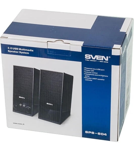 Акустическая система SVEN SPS-604 2.0 черный 4Вт