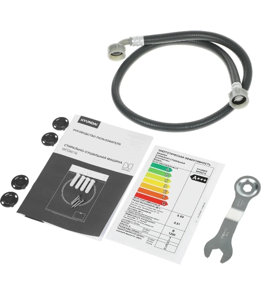 Стиральная машина Hyundai WFD8216 белый, загрузка фронтальная 8/5 кг (с сушкой), 1200 об/мин, класс: A+++