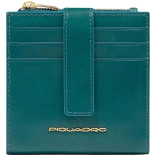 Картхолдер Piquadro Blue Square PP6843B2R/OT3 синий петроль, натуральная кожа