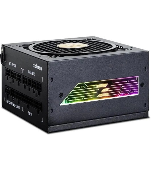 Блок питания Zalman ZM1000-TMX2 VIEW, 1000W, ATX12V v3.0, APFC, 12cm Fan, 80 PLUS Gold Gen5, Full Modular, side ARGb lights, Retail