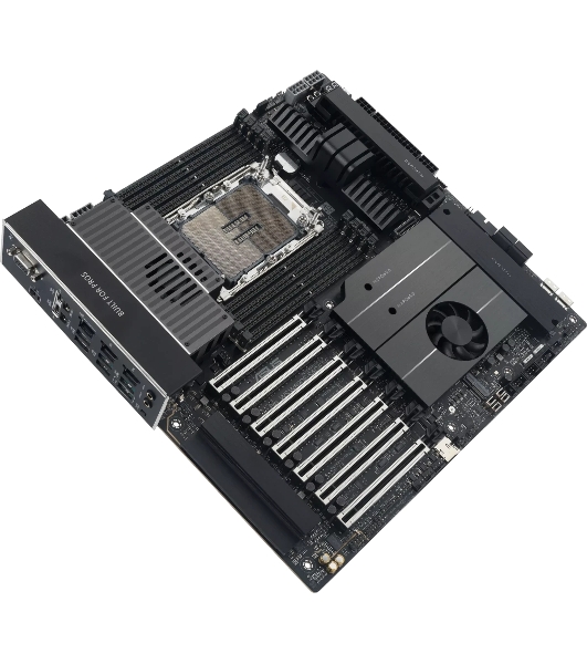 Серверная материнская плата ASUS PRO WS W890E-SAGE SE, LGA 4710-2, Intel W890, 8xDDR5, 4xSATA, 4xM.2, 7xPCIe 5.0 x16, 1xVGA, 2x10Gb LAN, IPMI, 2xUSB-C 40Gbps (USB4 / Gen3x2), 6xUSB-A 10Gbps, 2x3.5 мм, 7.1, EEB