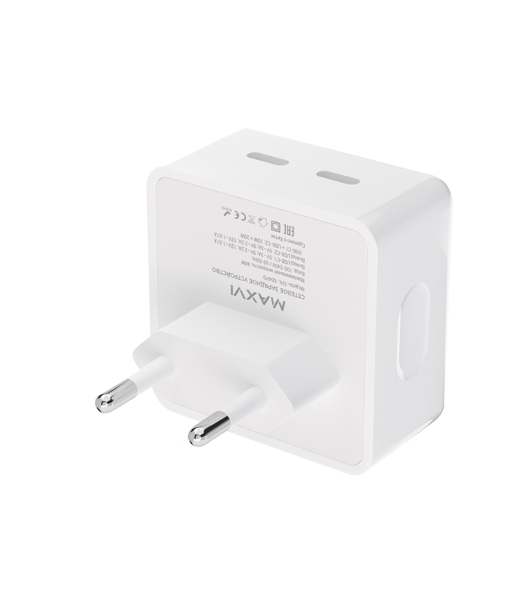 Сетевое зарядное устройство Maxvi CHL-604PD Type-C\Type-C 40W 6A (3A+3A) PD QC3.0, белый