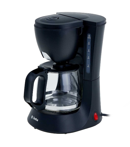 Кофеварка капельная Delta DL-8153 черный, исп. кофе - молотый, 0,6 л, 600 Вт