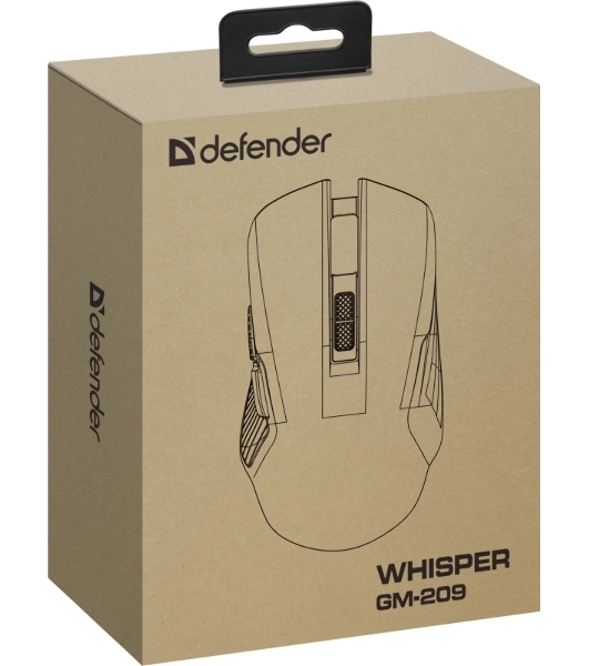 Мышь беспроводная/проводная Defender Whisper GM-209 белый, 7200 dpi, радиоканал, Bluetooth, USB, кнопки - 8