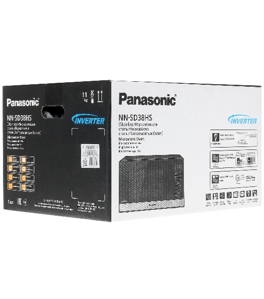 Микроволновая печь Panasonic NN-SD38HSZPE черный/серебристый, 23 л, 1000 Вт, переключатели - сенсор, поворотный механизм