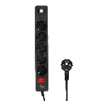Сетевой фильтр Гарнизон 5 р, 10А, 2xUSB, 1.8 м, ур.защиты 4, черный, пакет, фото 1
