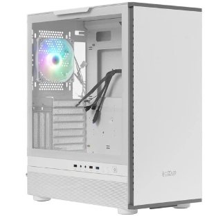 Компьютерный корпус PCCooler IE200 WH, Tempered Glass Full Tower, белый, TG, SPCC, 1x120мм ARGb E-ATX, ATX, mATX, mITX 180/380/220мм 4x2.5', 2x3.5', 7+3xPCI 1xUSB-A 3.0, 2xUSB-A 2.0 432x225x495мм