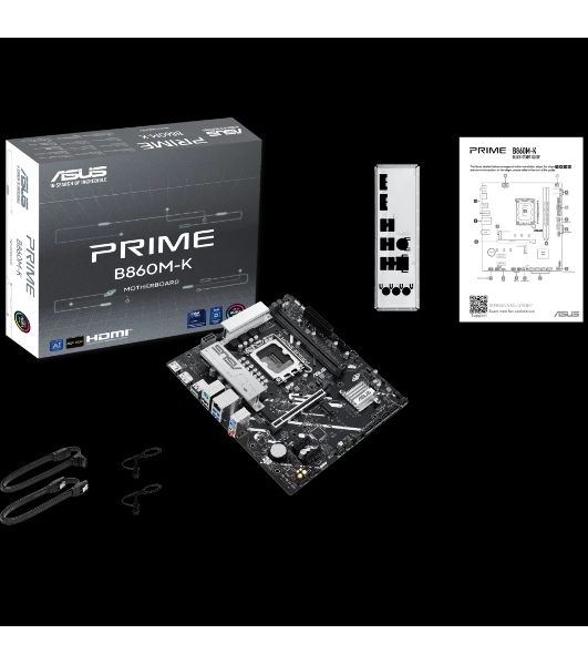 Материнская плата ASUS PRIME B860M-K, LGA 1851, Intel B860, 2xDDR5, 4xSATA, 2xM.2, 1xPCIe 4.0 x16, 2xPCIe 4.0 x1, 1xHDMI, 1xDP, 1x 2.5Gb LAN, 1xUSB-A 10Gbps, 3xUSB-A 5Gbps, 3xUSB-A 2.0, 3x3.5 мм, 7.1, mATX