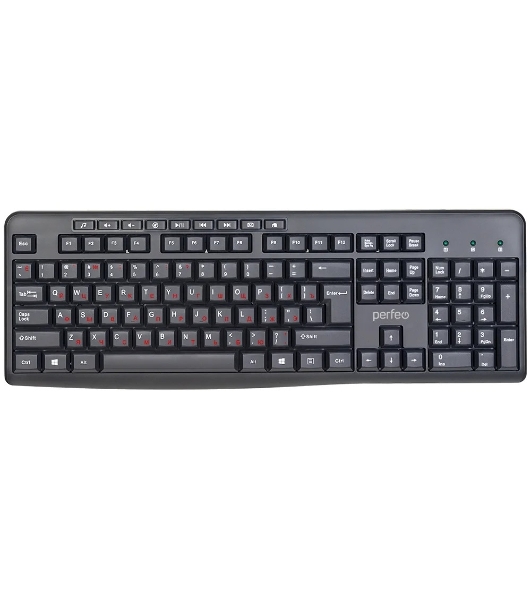 Клавиатура проводная Perfeo PUSH Multimedia, USB, черная