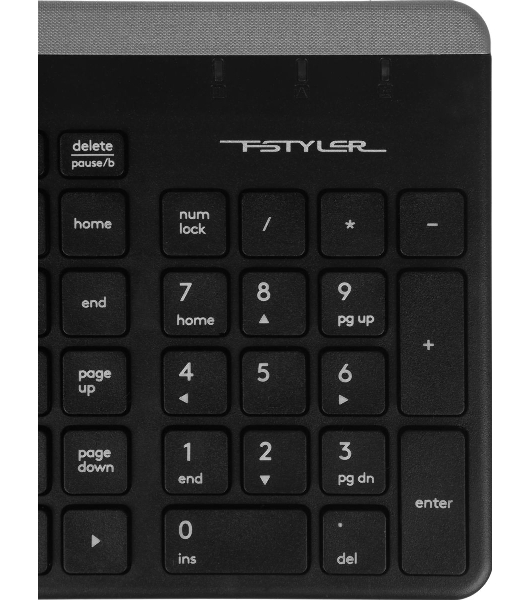 Комплект клавиатура+мышь A4Tech FStyler FB2535C беспроводной, USB + Bluetooth, 2000 DPI, черный