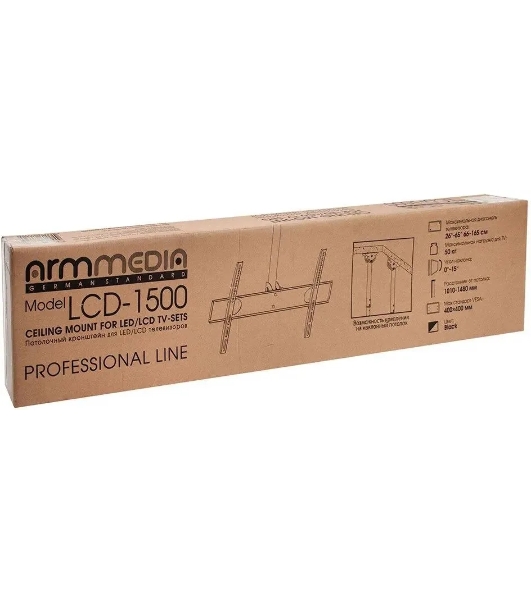 Кронштейн для телевизора Arm Media LCD-1500 черный, 26'-65' макс. 50 кг, потолочный, наклон