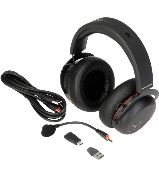 Беспроводные/проводные наушники Beyerdynamic MMX 200 Wireless черный, полноразмерные, Bluetooth + радиоканал + проводной, до 35 ч