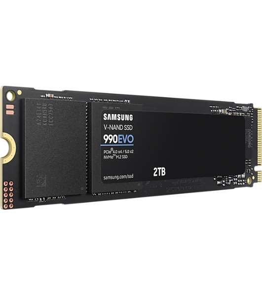 Накопитель SSD Samsung 990 EVO, 2000Gb, PCIe 4.0 x4, M.2 2280, NVMe, R/W 5000/4200