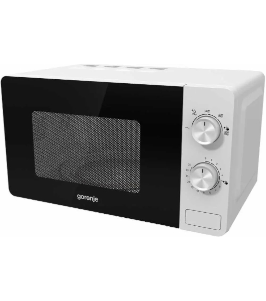 Микроволновая печь Gorenje MO20E1W белый, 20 л, 800 Вт, переключатели - поворотный механизм