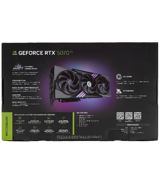Видеокарта MSI RTX5070Ti GAMING TRIO OC 16Gb GDDR7 256bit 3xDP HDMI 3FAN RTL