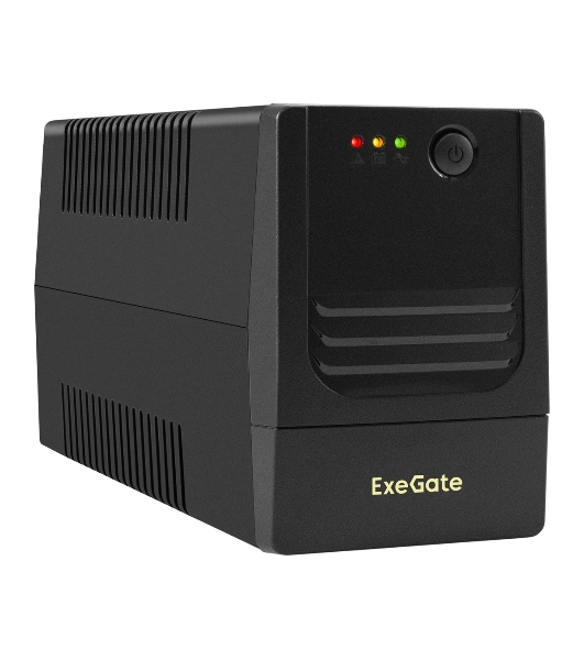 Источник бесперебойного питания ExeGate Power NB-850.LED.AVR.2SH.USB (850VA/510W, LED, AVR, 2*Schuko, USB, батарея 12V 9Ah, черный)