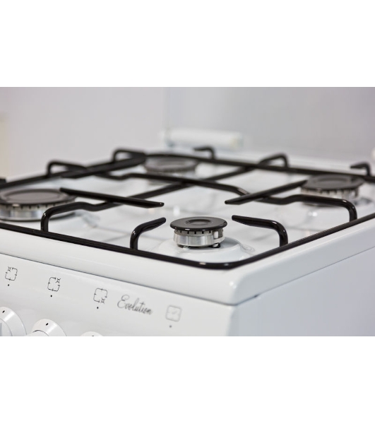 Плита газовая De Luxe 5040.36Г (КР) белый, конфорок 4 шт, духовка 43 л, 50 см x 85 см x 50 см