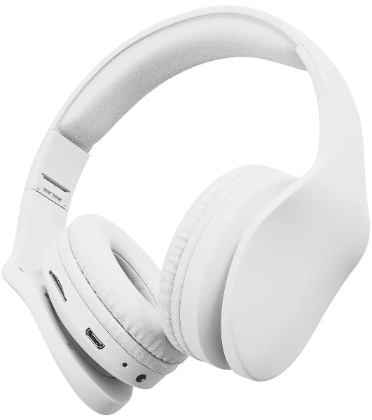 Беспроводные/проводные наушники Digma BT-17 белый, накладные, Bluetooth + проводной, складная конструкция, до 10 ч