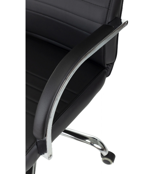 Кресло руководителя Бюрократ T-8010SL/BLACK черный, искусственная кожа, крестовина хром
