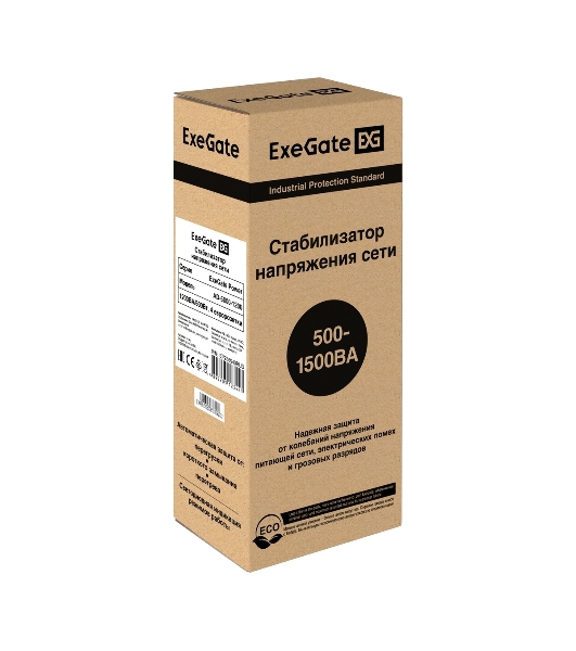 Стабилизатор ExeGate Power AD5000-1200 (1200VA/600W, диапазон 150...280В, 4 евророзетки)