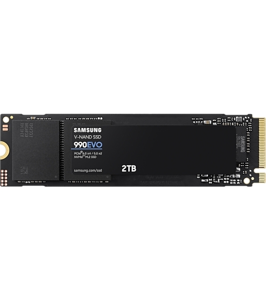 Накопитель SSD Samsung 990 EVO, 2000Gb, PCIe 4.0 x4, M.2 2280, NVMe, R/W 5000/4200