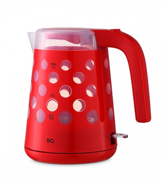 Чайник электрический BQ KT1713P Red. Мощность:2200 Вт, Объем 1,7л, LED подсветка