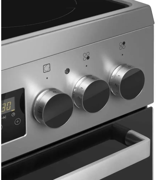 Плита электрическая Maunfeld MEC55CS08D серебристый, конфорок 4 шт, духовка 60 л, 50 см x 85 см x 60 см